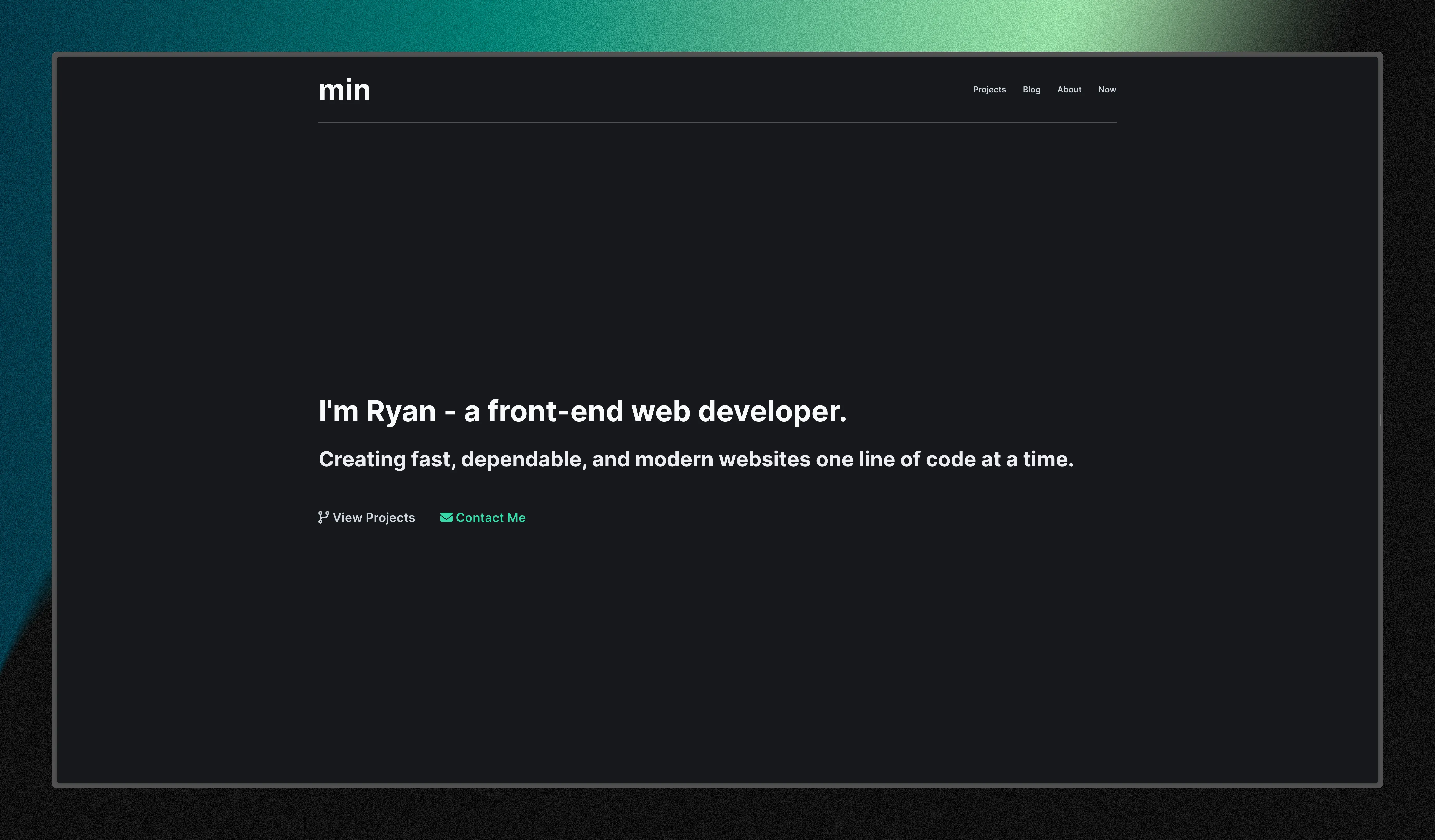 Screenshot of my Minimal Portolio Template