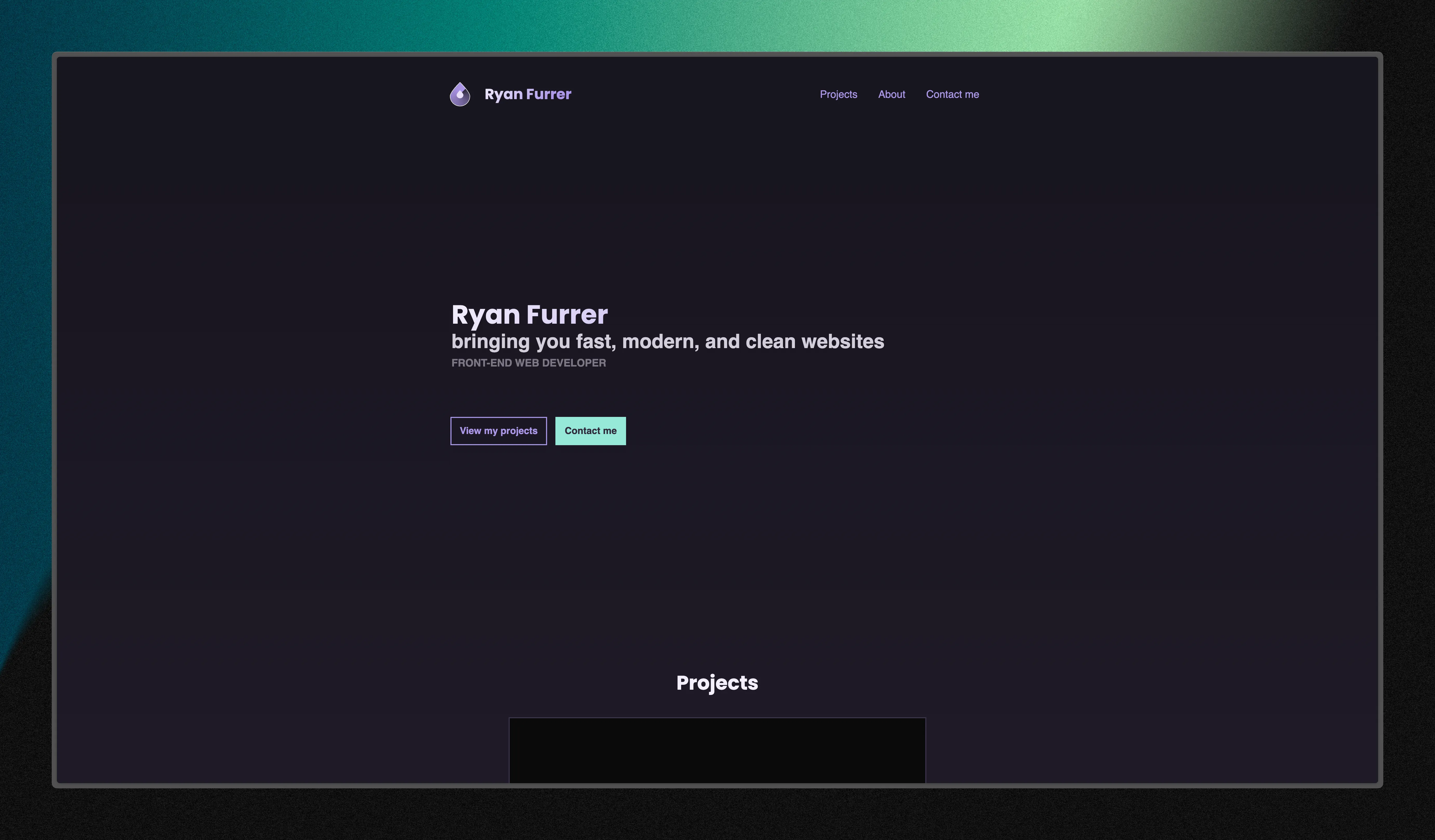 Screenshot of version 3 of my portfolio